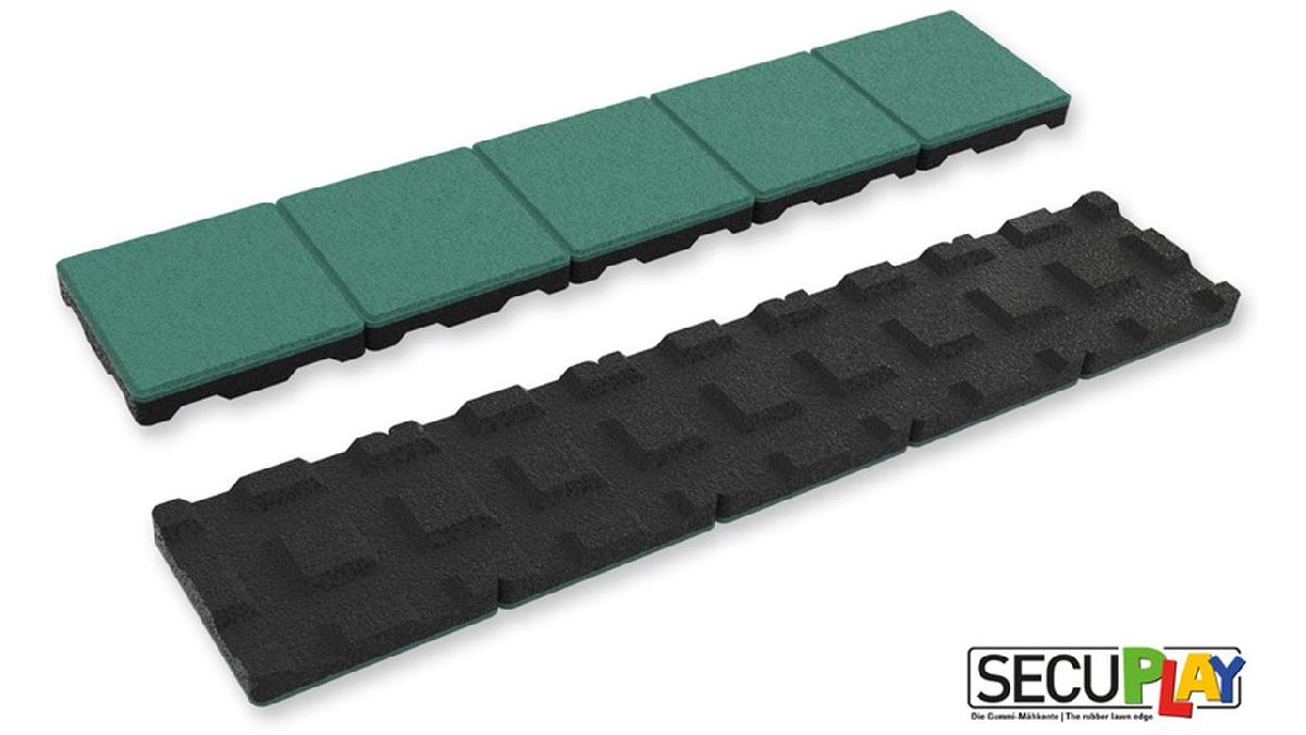 Secuplay+XL+Bordure+de+tonte+en+caoutchouc+-+100x20x3%2C6cm+-+Vert+-+une+pi%C3%A8ce